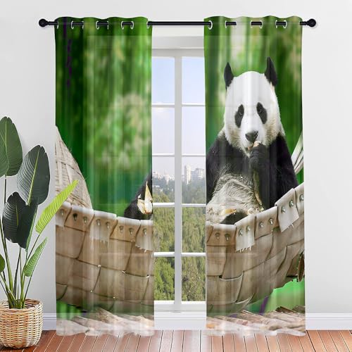 Hiseng Voile Gardinen mit Ösen, Durchsichtig Halbtransparent Vorhänge für Fenster Wohnzimmer Schlafzimmer, Moderne und Elegante Transparent Vorhang, Gardine 2er Set (Hammock,140x275cm) von Hiseng
