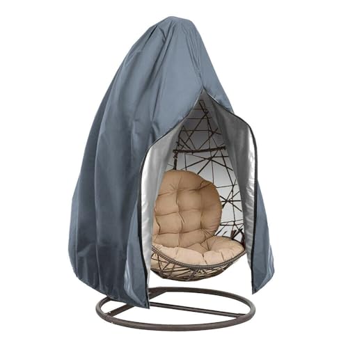 Hiseng Wasserdicht Abdeckung Hängesessel, Hängesessel Abdeckung, Winddicht Schutzhülle für Hängesessel, UV Beständiges Hängesessel Abdeckung Outdoor, mit Reißverschluss (230 * 200CM,Grau) von Hiseng