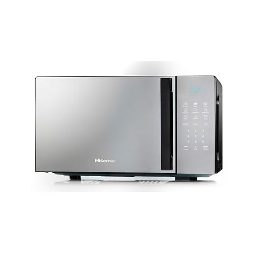 Hisense, H20MOMBS4HG Mikrowelle 20L, Türöffnung links, LED-Display mit Tasten, 9 Funktionen, 700W, Röhrengrill, Spiegelfarbe von Hisense