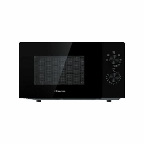 Hisense H20MOBP1G Mikrowelle mit Grill, Fassungsvermögen 20 l, 700 W Leistung, 900 W Grill, 5 Stufen, Timer 30 Min, Auftaumodus, Griff, Schwarz von Hisense