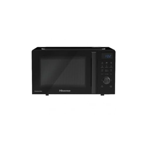 Hisense H23MOBSD1HG Mikrowelle mit Grill, Fassungsvermögen 23 l, 800 W Leistung, 1000 W, Grill, Timer 60 Min, Auftaumodus, Griff, schwarzes Finish von Hisense