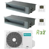 Hisense Kanalklimaanlage R32 Dual Split Inverter 12000 + 12000 BTU mit UE 2AMW52U4RXC Klasse A++/A+ von Hisense