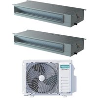 Dual Split Inverter Ducted Air Conditioner 9+9 mit 2AMW42U4RGC R-32 Wi-Fi Optional 9000+9000 mit Fernbedienung und Kabel enthalten - Neu - Hisense von Hisense