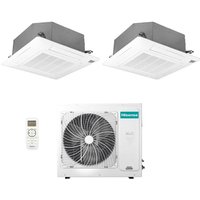 Dual-split-kassetten-klimagerät 18+18 mit 3amw72u4rfa r-32 wi-fi optional 18000+18000 mit fernbedienung und panel enthalten - neu - Hisense von Hisense