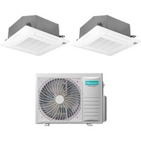 Dual-Split-Kassetten-Klimagerät 18+18 mit 3AMW72U4RFA R-32 Wi-Fi Optional 18000+18000 mit Fernbedienung und Panel enthalten - Neu - Hisense von Hisense