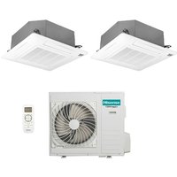 Dual-split-kassetten-klimagerät 18+18 mit 4amw81u4raa r-32 wi-fi optional 18000+18000 mit fernbedienung und bedienfeld im lieferumfang - neu - Hisense von Hisense