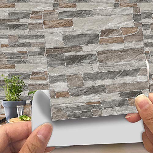 Hiser 20 Stück Küchenrückwand Fliesenaufkleber, Kunstleder 3D Steinimitat Backstein-Stil Wasserdicht Ölfest Stickerfliesen Deko Selbstklebende für Küche Badezimmer Wohnzimmer Dekoration (LA019,15cm) Hiser 20 Stück Küchenrückwand Fliesenaufkleber, Kunstleder 3D Steinimitat Backstein-Stil Wasserdicht Ölfest Stickerfliesen Deko Selbstklebende für Küche Badezimmer Wohnzimmer Dekoration (LA019,15cm) von Hiser