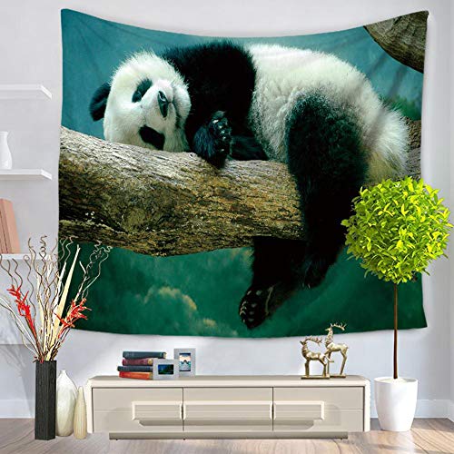 Hiser Netter Panda Tierdruck Wandteppich, Wandbehang Tapestry Wandkunst Wandtuch Strandtuch Polyester Faser Decke für Wohnzimmer Wohnheim Wohnung (Panda,150 * 200cm) von Hiser