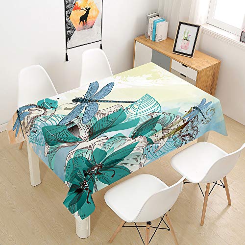 Hiser Tischdecke Wasserdicht Tischwäsche, Rechteckig Abwaschbar 3D Ostern Drucken Polyester Tischdecken Abwischbar Tischtuch für Küche Party Outdoor Garten (Wiederherstellung,100x140cm) von Hiser