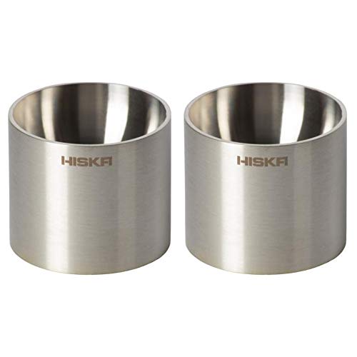 Eierbecher Edelstahl 2er Set, ** Single Haushalt, rostfrei, Design, handgeschliffen, made in Germany, Hiska E-102 von HISKA