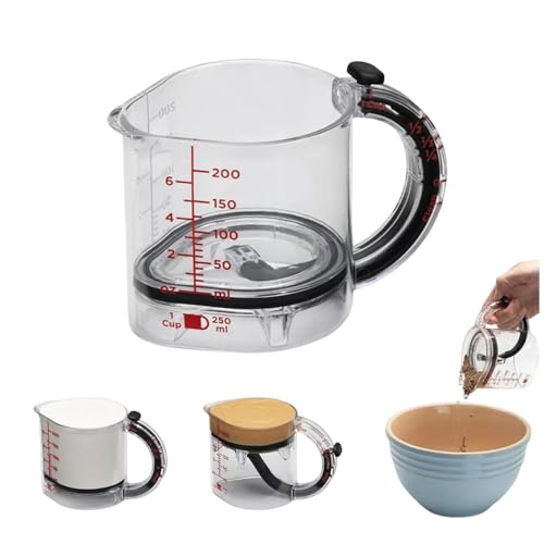 Messbecher Klein - Messkanne aus Glas & Measuring Küche,4-In-1,25ml 50ml 100ml 150ml – Ideal zum Abmessen von Zutaten beim Backen und Kochen (1, Messbecher) von Hislaves