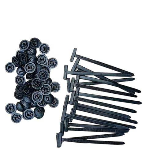 Nylon Universal Kabelbinder Clip Schwerlast Selbstverriegelnde Kunststoff Kabelbinder Halter, Zip Tie Clips für Auto Reparatur, Automotive Nylon Cable Ties mit Pin & Button Design (Schwarz 100 Stück) Nylon Universal Kabelbinder Clip Schwerlast Selbstverriegelnde Kunststoff Kabelbinder Halter, Zip Tie Clips für Auto Reparatur, Automotive Nylon Cable Ties mit Pin & Button Design (Schwarz 100 Stück) von Hislaves