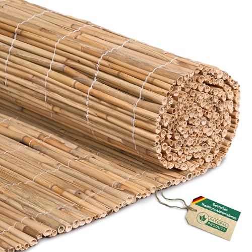 Hiss Reet® Schilf Sichtschutz, Schilfrohrmatte Deluxe I Perfekter Windschutz & Sichtschutz für Balkon, Zaun & Garten I Verschiedene Größen (100 x 300 cm) von Hiss Reet