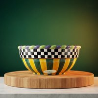 Mackenzie-Childs Piccadilly Mixing Bowl Medium - Handbemalte Keramikschale Ø23 cm H10 1, 7 Kg Küchendesign/Tisch von HistorianLugano