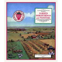 Alberta, Sask.& Alberta Von Canadian Pacific, Vintage Reiseposter Auf Schwerer Baumwollleinwand, 50 X 70 cm, 20 25" Ca von HistoricMapsofCanada