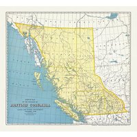 British Columbia, A Sketch Map, 1899, Karte Auf Schwerer Baumwollleinwand, 50 X 70cm, 20 25" Ca von HistoricMapsofCanada