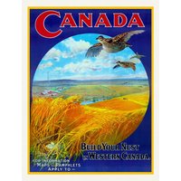 Build Your Nest in Western Canada, Vintage Reiseposter Nachgedruckt Auf Schwerer Baumwollleinwand, 50 X 70 cm, 20 25" Ca von HistoricMapsofCanada