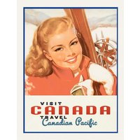 Canadian Pacific, Visit Canada, Ver. V. 6, Auf Schwerer Baumwollleinwand, 50 X 70 cm, 20 25" Ca von HistoricMapsofCanada