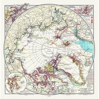 Die Nordpol Region, National Geographic Society, 1907, Karte Auf Schwerer Baumwollleinwand, 50 X 70 cm, 20 25" Ca von HistoricMapsofCanada