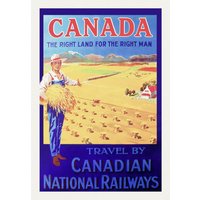 E Canada, The Right Land, Cnr Ver. Iii, Vintage Reiseposter Nachgedruckt Auf Schwerer Baumwollleinwand, 50 X 70 cm, 20 25" Ca von HistoricMapsofCanada