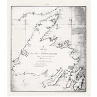 Eine Skizze Der Insel Neufundland.cook. 1763, Karte Auf Schwerer Baumwollleinwand, 45 X 65 cm, 18 24" Ca von HistoricMapsofCanada