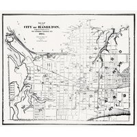 Hamilton, Ontario, 1882, Karte Auf Schwerer Baumwollleinwand, 50 X 70cm, 20 25" Ca von HistoricMapsofCanada
