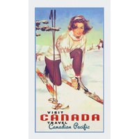 Kanada Pazifik, Visit Canada, Reiseposter Auf Schwerer Baumwollleinwand, 50 X 70 cm, 20 25" Ca von HistoricMapsofCanada