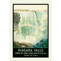 Niagara Falls, Travel By Train, Reiseposter Auf Schwerer Baumwollleinwand, 45 X 65 cm, 18 24" Ca von HistoricMapsofCanada