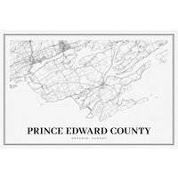 Ontario, Prince Edward County, A Modern Map, Karte Auf Schwerer Baumwollleinwand, 50 X 70cm, 20 25" Ca von HistoricMapsofCanada
