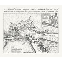 Plan Des Flusses St. Laurence, Die Wasserfälle Von Montmorency Nach Sillery., Mit Der Belagerung Quebec, 1763, Karte Auf Baumwollleinwand, 20x27" Ca von HistoricMapsofCanada