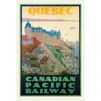 Quebec City, Canadian Pacific Railway, Reiseposter Auf Schwerer Baumwollleinwand, 20x25" Ca Quebec City, Canadian Pacific Railway, Reiseposter Auf Schwerer Baumwollleinwand, 20x25" Ca von HistoricMapsofCanada
