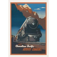 Reisen Sie Kanadisch Pazifik Quer Durch Kanada 1947, Reiseposter Auf Schwerer Baumwollleinwand, 50 X 70 cm, 20 25" Ca von HistoricMapsofCanada