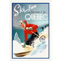 Ski Fun, Quebec, Reiseposter Auf Schwerer Baumwollleinwand, 50 X 70 cm, 20 25" Ca von HistoricMapsofCanada