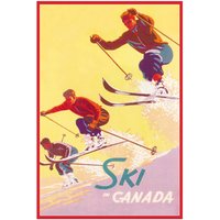 Ski in Kanada Ver. Iii, Reiseposter Auf Schwerer Baumwollleinwand, 20x25" Ca von HistoricMapsofCanada