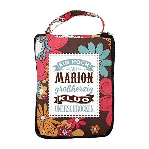 History & Heraldry Design Top Lady Tasche: MARION/Einkaufstasche, Strandtasche, Sporttasche, Blumenmuster/vielseitig, praktisch, personalisiert mit Name und Spruch von History & Heraldry