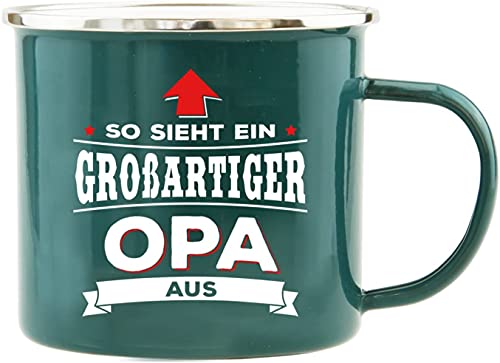 History & Heraldry Echter Kerl - Emaille Becher Bester Opa - individuelle und personalisierte Tasse mit Name und Spruch von History & Heraldry