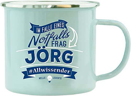 History & Heraldry Echter Kerl - Emaille Becher Jörg - individuelle und personalisierte Tasse mit Name und Spruch von History & Heraldry