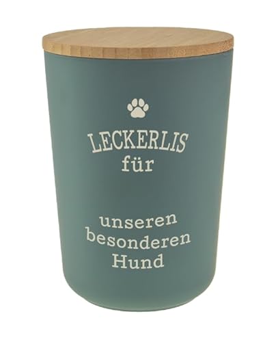 History & Heraldry Personalisierte Futterdose, Vorratsdose zur Aufbewahrung m. Holzdeckel u. Silikondichtung f. Katzen u. Hunde Accessoires - Leckerlidose Blanko Grau von History & Heraldry