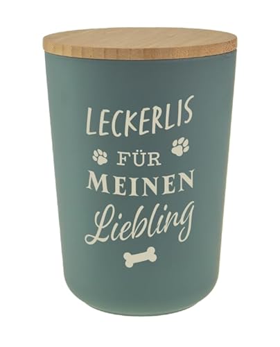 History & Heraldry Personalisierte Futterdose, Vorratsdose zur Aufbewahrung m.Holzdeckel u. Silikondichtung f.Katzen u. Hunde Accessoires - Leckerlidose Leckerlis für von History & Heraldry