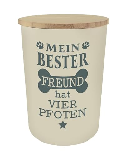 History & Heraldry Personalisierte Futterdose, Vorratsdose zur Aufbewahrung m.Holzdeckel u. Silikondichtung f.Katzen u. Hunde Accessoires - Leckerlidose Mein bester von History & Heraldry