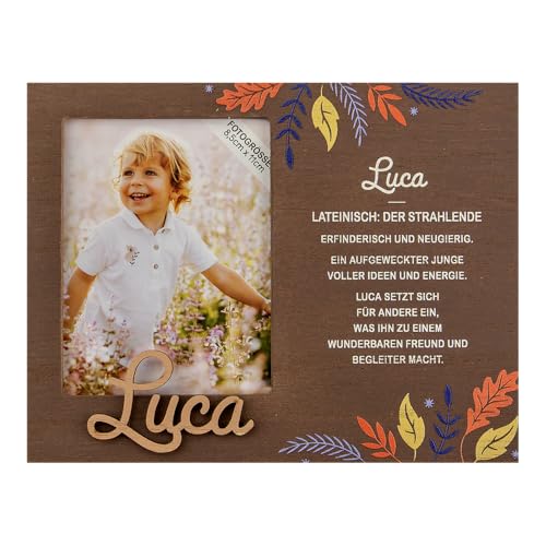 History & Heraldry Personalisierter Bilderrahmen für Kinder, Babybilderrahmen Holzoptik, 18,5 x 14,2 cm, mit Spruch - Bilderrahmen Luca History & Heraldry Personalisierter Bilderrahmen für Kinder, Babybilderrahmen Holzoptik, 18,5 x 14,2 cm, mit Spruch - Bilderrahmen Luca von History & Heraldry