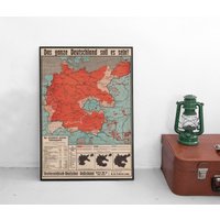 Landkarte -Das Ganze Deutschland Soll Es Sein - Poster/1. Weltkrieg Kaiserreich Deutsches Reich Plakat Kunstdruck Propaganda Militaria von Historyonyourwall