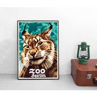 Poster Ludwig Hohlwein Zoo Berlin Luchs Vintage Art Wall Print Home Decor Plakatstil Plakat von Historyonyourwall