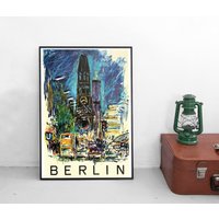 Poster Reisen Berlin Plakat Kunstdruck Home Decor Wall Art Vintage Print von Historyonyourwall