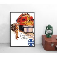 Poster Usa Santa Fe "Every Inch The Chief" Eisenbahn Verkehr Zug Lokomotive Plakat von Historyonyourwall