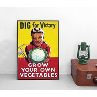 Propaganda Poster Grabe Für Den Sieg Baue Dein Eigenes Gemüse An. Siegesgarten 2. Weltkrieg Großbritannien England Plakat Propaganda Poster Grabe Für Den Sieg Baue Dein Eigenes Gemüse An. Siegesgarten 2. Weltkrieg Großbritannien England Plakat von Historyonyourwall