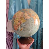 Mid Century Globus, Vintage Columbus Erdglobus, Alter Globus von Historyprops