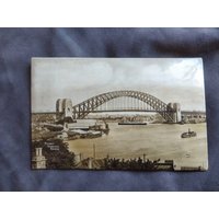 Sydney Harbour Bridge, Souvenir Bild, Ca 1940Er Jahre, Antikes Foto von Historyprops