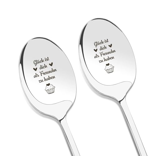 Geschenk Freundin Geburtstag Löffel 2 Stück Geschenke Beste Freundin Dankeschön Geschenk für Pärchen Geburtstagsgeschenk für Freundin Freundinnen Paar Geschenke von Hisxierng