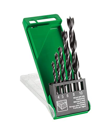 HIKOKIBRAD POINT WOOD DRILL BIT CASSETTE 5-PCS 4/5/6/8/10MM von HIKOKI